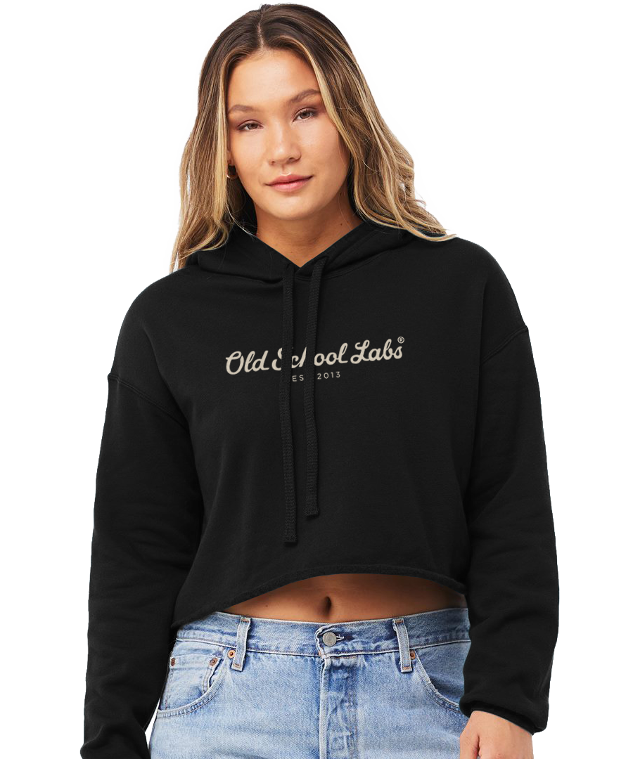 Woman wearing a black hoodie