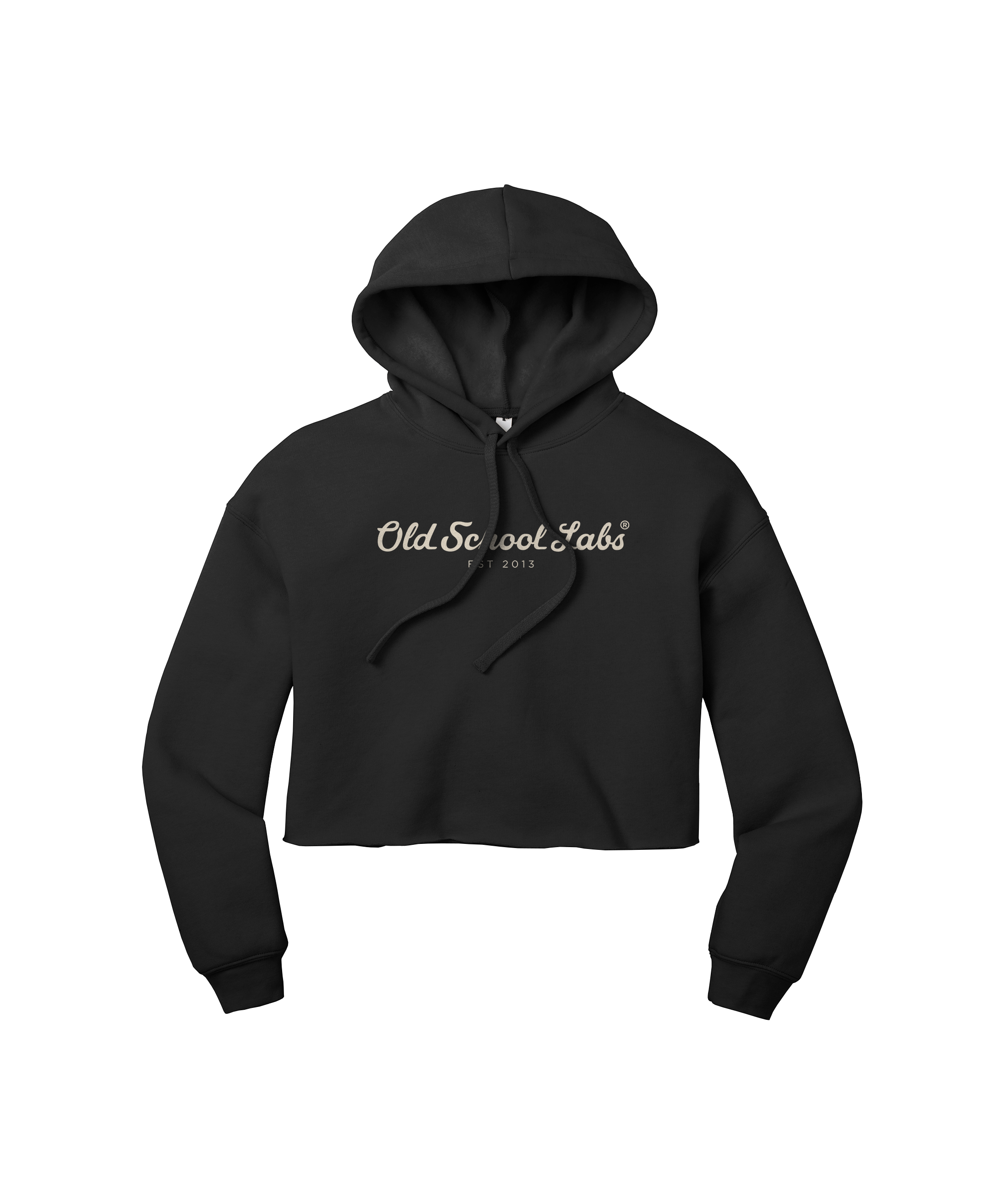 Black Women's Crop Fleece OSL Hoodie