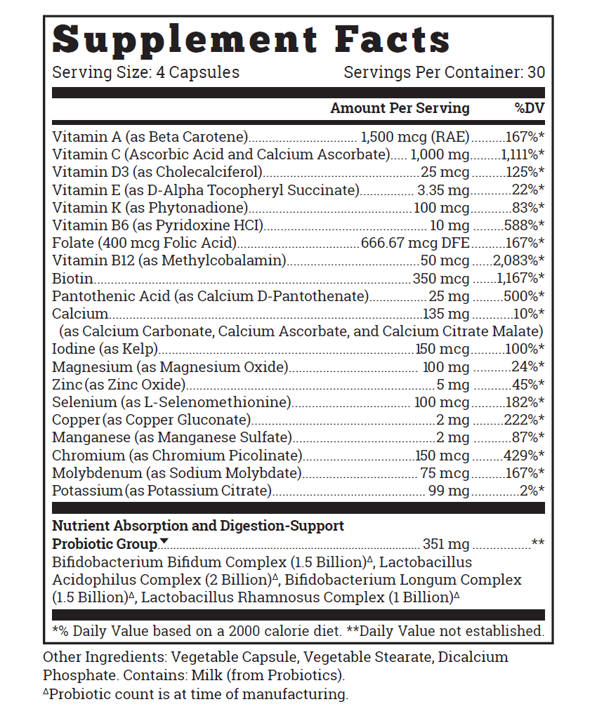 Vintage Base™ supplement facts