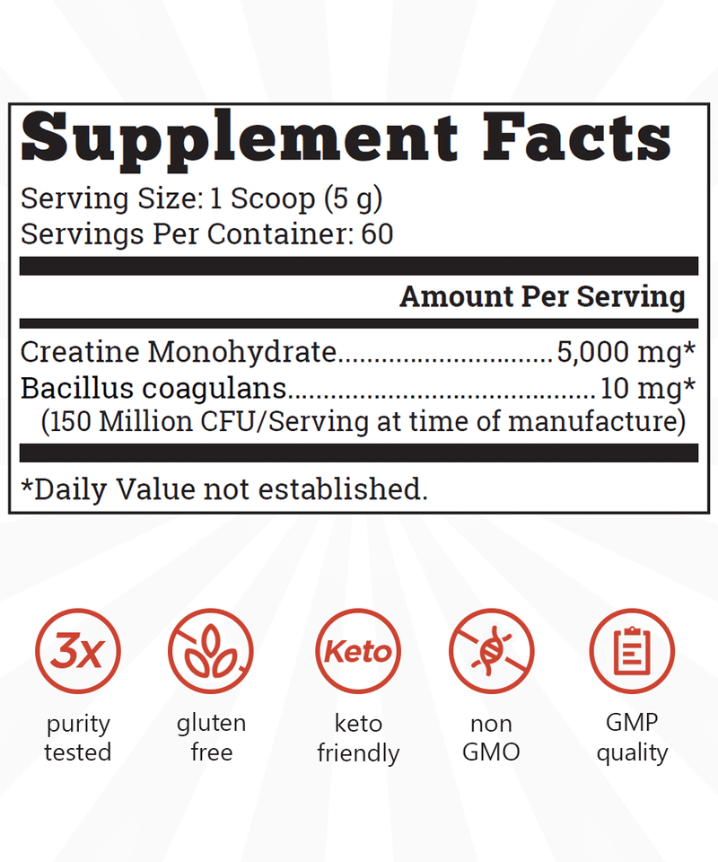Classic Creatine supplement facts