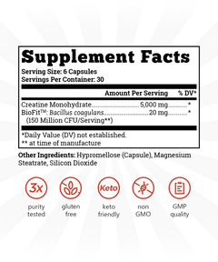 Classic Creatine Capsules supplement facts