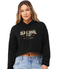 Woman wearing a black hoodie