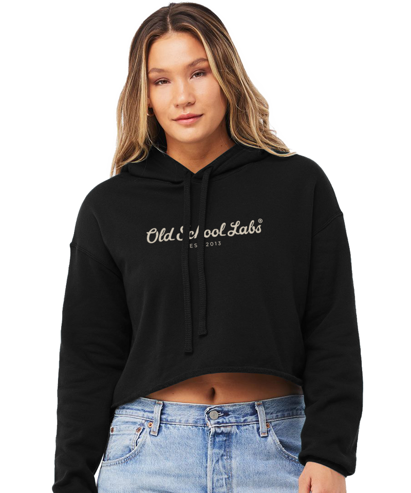 Woman wearing a black hoodie