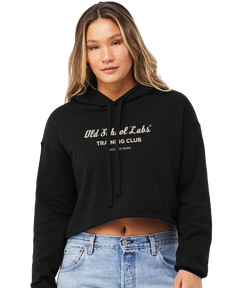 Woman wearing a black hoodie