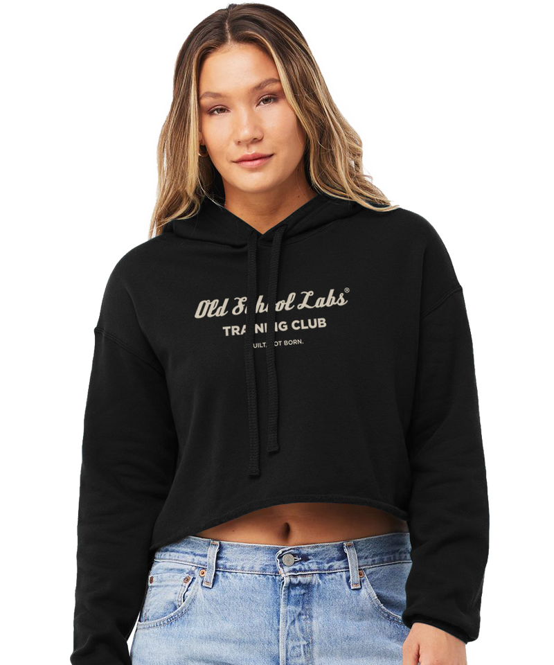 Woman wearing a black hoodie