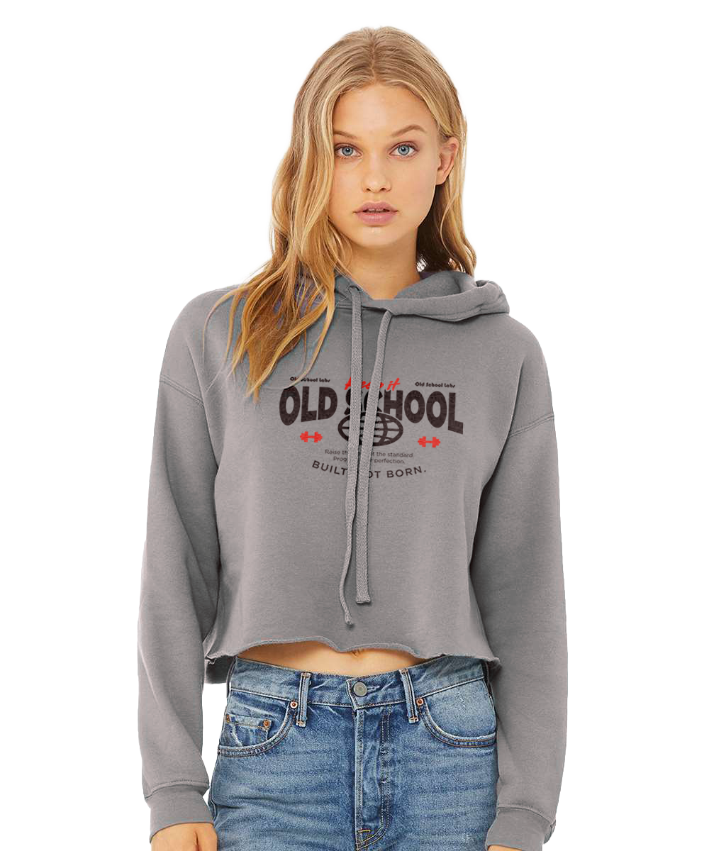 Woman wearing a grey hoodie