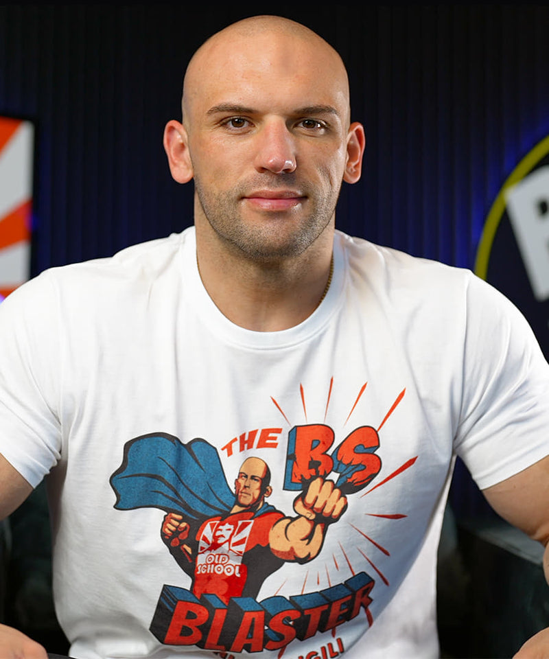 Nick Trigili in White BS BLASTER shirt