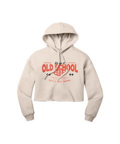 Beige Women's Crop Fleece Built Not Born Hoodie