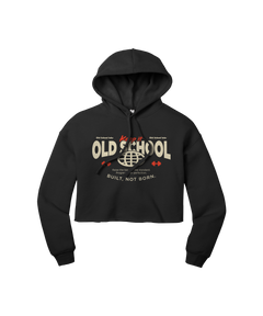 Black Women's Crop Fleece Built Not Born Hoodie