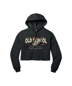 Heather Grey Women's Crop Fleece Built Not Born Hoodie