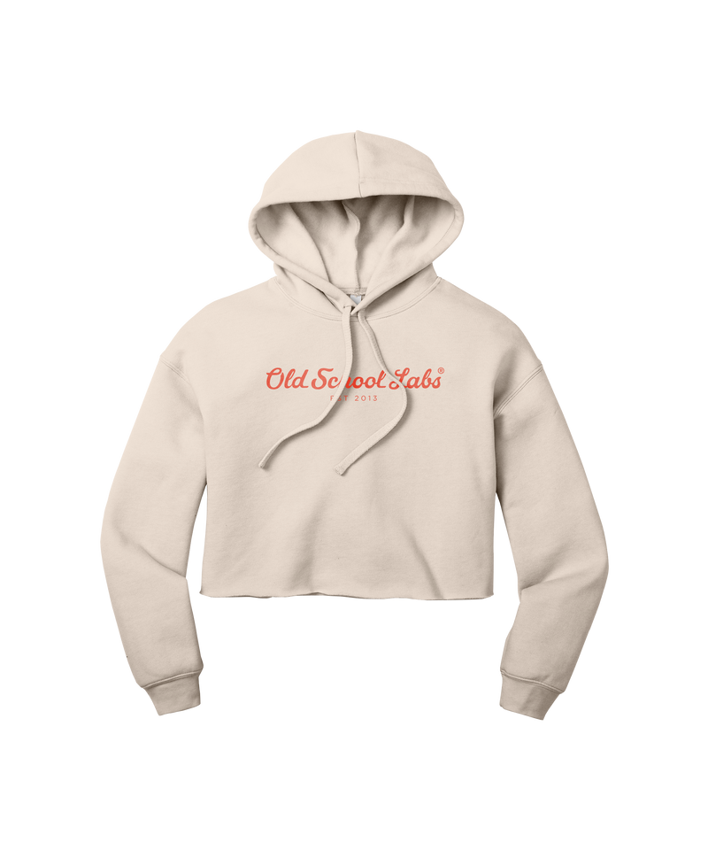 Beige Women's Crop Fleece OSL Hoodie