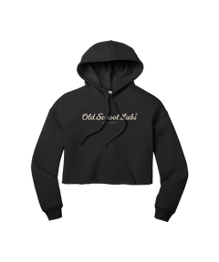 Black Women's Crop Fleece OSL Hoodie