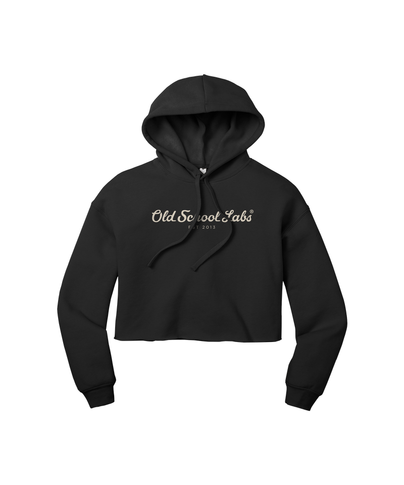 Black Women's Crop Fleece OSL Hoodie