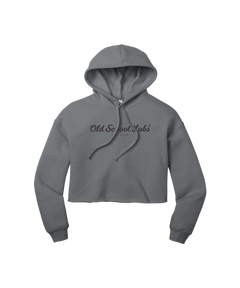 Grey Women's Crop Fleece OSL Hoodie