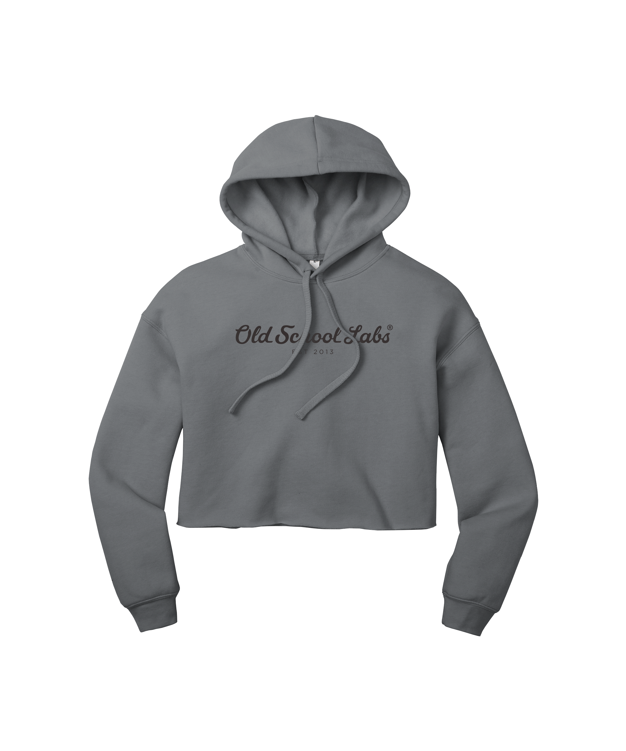 Grey Women's Crop Fleece OSL Hoodie